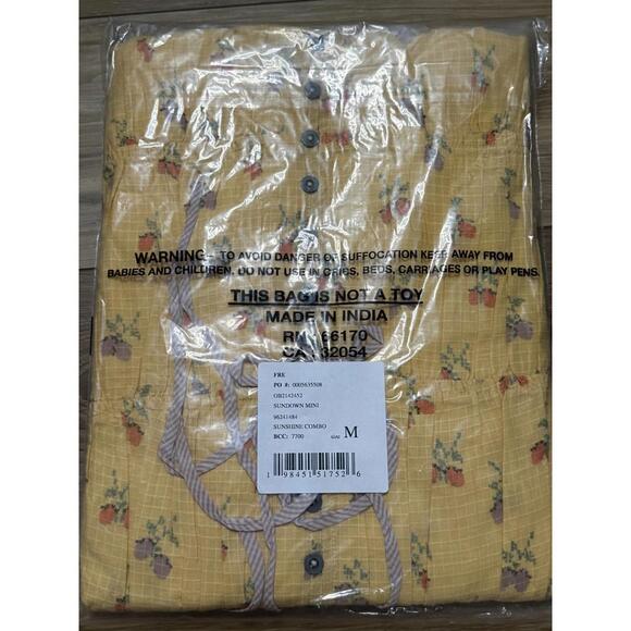 NWT! Free people Sundown Mini Tunic Dress in Sunshine Combo Size Medium - Picture 4 of 4